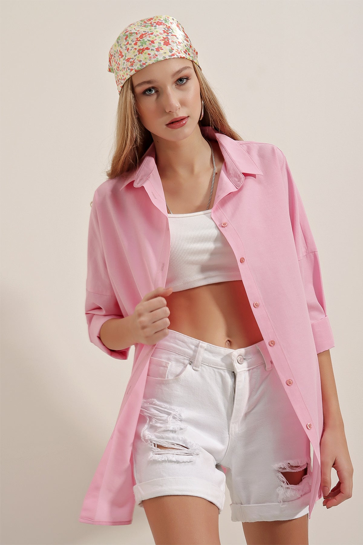 Chemise rose
