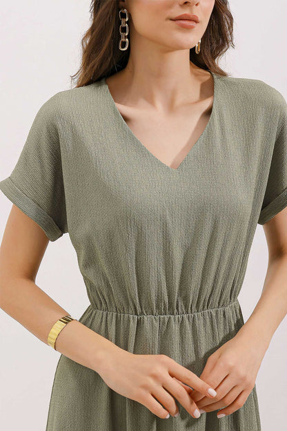 Robe Tricotée Fendue À Col En V